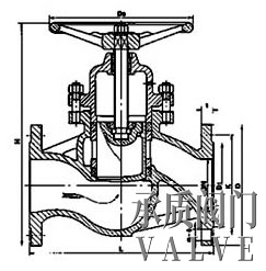 法兰柱塞阀结构示意图