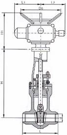 电站高压闸阀主要外形尺寸及重量