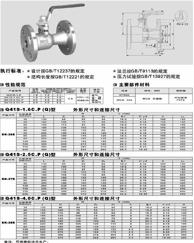 高温球阀,不锈钢耐高温球阀结构图与尺寸表